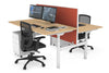 Flexi Premium Height Adjustable 2 Person H-Bench Workstation - White Frame [1200L x 800W with Cable Scallop] - Thumbnail 31 