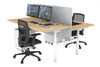 Flexi Premium Height Adjustable 2 Person H-Bench Workstation - White Frame [1200L x 800W with Cable Scallop] - Thumbnail 25 