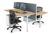 Flexi Premium Height Adjustable 2 Person H-Bench Workstation - White Frame [1200L x 800W with Cable Scallop] - Thumbnail 39 