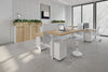 Flexi Premium Height Adjustable 2 Person H-Bench Workstation - White Frame [1200L x 800W with Cable Scallop] - Thumbnail 2 