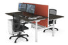 Flexi Premium Height Adjustable 2 Person H-Bench Workstation - White Frame [1200L x 800W with Cable Scallop] - Thumbnail 70 
