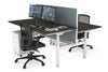 Flexi Premium Height Adjustable 2 Person H-Bench Workstation - White Frame [1200L x 800W with Cable Scallop] - Thumbnail 78 