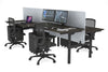 Flexi Premium Height Adjustable 4 Person H-Bench Workstation - Black Frame [1200L x 700W] - Thumbnail 64 