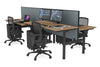 Flexi Premium Height Adjustable 4 Person H-Bench Workstation - Black Frame [1200L x 700W] - Thumbnail 59 