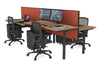 Flexi Premium Height Adjustable 4 Person H-Bench Workstation - Black Frame [1200L x 700W] - Thumbnail 51 
