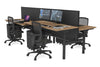Flexi Premium Height Adjustable 4 Person H-Bench Workstation - Black Frame [1200L x 700W] - Thumbnail 62 