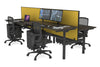 Flexi Premium Height Adjustable 4 Person H-Bench Workstation - Black Frame [1200L x 700W] - Thumbnail 74 