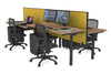 Flexi Premium Height Adjustable 4 Person H-Bench Workstation - Black Frame [1200L x 700W] - Thumbnail 53 