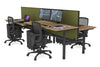 Flexi Premium Height Adjustable 4 Person H-Bench Workstation - Black Frame [1200L x 700W] - Thumbnail 56 