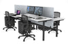Flexi Premium Height Adjustable 4 Person H-Bench Workstation - Black Frame [1200L x 700W] - Thumbnail 7 