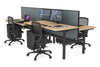 Flexi Premium Height Adjustable 4 Person H-Bench Workstation - Black Frame [1200L x 700W] - Thumbnail 40 
