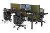 Flexi Premium Height Adjustable 4 Person H-Bench Workstation - Black Frame [1200L x 700W] - Thumbnail 75 