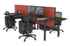 Flexi Premium Height Adjustable 4 Person H-Bench Workstation - Black Frame [1200L x 700W] - Thumbnail 71 