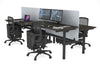 Flexi Premium Height Adjustable 4 Person H-Bench Workstation - Black Frame [1200L x 700W] - Thumbnail 66 