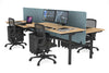 Flexi Premium Height Adjustable 4 Person H-Bench Workstation - Black Frame [1200L x 700W] - Thumbnail 30 