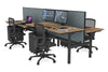 Flexi Premium Height Adjustable 4 Person H-Bench Workstation - Black Frame [1200L x 700W] - Thumbnail 60 