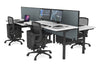 Flexi Premium Height Adjustable 4 Person H-Bench Workstation - Black Frame [1200L x 700W] - Thumbnail 19 