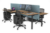 Flexi Premium Height Adjustable 4 Person H-Bench Workstation - Black Frame [1200L x 700W] - Thumbnail 49 