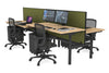 Flexi Premium Height Adjustable 4 Person H-Bench Workstation - Black Frame [1200L x 700W] - Thumbnail 36 
