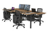 Flexi Premium Height Adjustable 4 Person H-Bench Workstation - Black Frame [1200L x 700W] - Thumbnail 45 