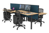 Flexi Premium Height Adjustable 4 Person H-Bench Workstation - Black Frame [1200L x 700W] - Thumbnail 37 