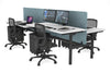 Flexi Premium Height Adjustable 4 Person H-Bench Workstation - Black Frame [1200L x 700W] - Thumbnail 10 