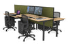 Flexi Premium Height Adjustable 4 Person H-Bench Workstation - Black Frame [1200L x 700W] - Thumbnail 35 