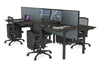 Flexi Premium Height Adjustable 4 Person H-Bench Workstation - Black Frame [1200L x 700W] - Thumbnail 79 