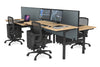 Flexi Premium Height Adjustable 4 Person H-Bench Workstation - Black Frame [1200L x 700W] - Thumbnail 39 