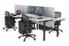 Flexi Premium Height Adjustable 4 Person H-Bench Workstation - Black Frame [1200L x 700W] - Thumbnail 1 
