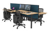 Flexi Premium Height Adjustable 4 Person H-Bench Workstation - Black Frame [1200L x 700W] - Thumbnail 38 