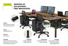 Flexi Premium Height Adjustable 4 Person H-Bench Workstation - Black Frame [1800L x 800W with Cable Scallop] - Thumbnail 4 