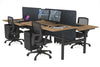 Flexi Premium Height Adjustable 4 Person H-Bench Workstation - Black Frame [1800L x 800W with Cable Scallop] - Thumbnail 49 