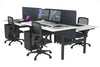 Flexi Premium Height Adjustable 4 Person H-Bench Workstation - Black Frame [1800L x 800W with Cable Scallop] - Thumbnail 8 