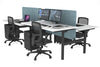 Flexi Premium Height Adjustable 4 Person H-Bench Workstation - Black Frame [1800L x 800W with Cable Scallop] - Thumbnail 10 