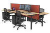Flexi Premium Height Adjustable 4 Person H-Bench Workstation - Black Frame [1800L x 800W with Cable Scallop] - Thumbnail 32 