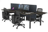 Flexi Premium Height Adjustable 4 Person H-Bench Workstation - Black Frame [1800L x 800W with Cable Scallop] - Thumbnail 68 