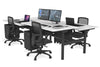 Flexi Premium Height Adjustable 4 Person H-Bench Workstation - Black Frame [1800L x 800W with Cable Scallop] - Thumbnail 6 