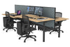 Flexi Premium Height Adjustable 4 Person H-Bench Workstation - Black Frame [1800L x 800W with Cable Scallop] - Thumbnail 41 