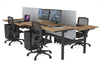 Flexi Premium Height Adjustable 4 Person H-Bench Workstation - Black Frame [1800L x 800W with Cable Scallop] - Thumbnail 47 