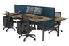 Flexi Premium Height Adjustable 4 Person H-Bench Workstation - Black Frame [1800L x 800W with Cable Scallop] - Thumbnail 59 
