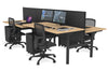 Flexi Premium Height Adjustable 4 Person H-Bench Workstation - Black Frame [1800L x 800W with Cable Scallop] - Thumbnail 42 