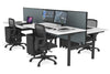 Flexi Premium Height Adjustable 4 Person H-Bench Workstation - Black Frame [1800L x 800W with Cable Scallop] - Thumbnail 20 