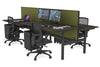 Flexi Premium Height Adjustable 4 Person H-Bench Workstation - Black Frame [1800L x 800W with Cable Scallop] - Thumbnail 77 