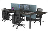 Flexi Premium Height Adjustable 4 Person H-Bench Workstation - Black Frame [1800L x 800W with Cable Scallop] - Thumbnail 70 