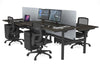 Flexi Premium Height Adjustable 4 Person H-Bench Workstation - Black Frame [1800L x 800W with Cable Scallop] - Thumbnail 67 