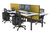 Flexi Premium Height Adjustable 4 Person H-Bench Workstation - Black Frame [1800L x 800W with Cable Scallop] - Thumbnail 15 