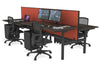 Flexi Premium Height Adjustable 4 Person H-Bench Workstation - Black Frame [1800L x 800W with Cable Scallop] - Thumbnail 73 