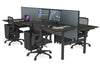Flexi Premium Height Adjustable 4 Person H-Bench Workstation - Black Frame [1800L x 800W with Cable Scallop] - Thumbnail 80 