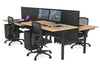 Flexi Premium Height Adjustable 4 Person H-Bench Workstation - Black Frame [1800L x 800W with Cable Scallop] - Thumbnail 43 